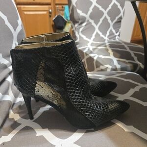 BCBGMaxAzria Black Textured Ankle Booties